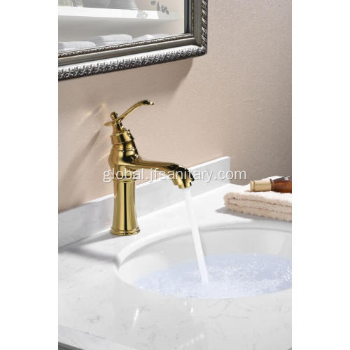  Rose Gold Basin Tap Gold Single Hole And Handle Vintage Basin Faucet Factory